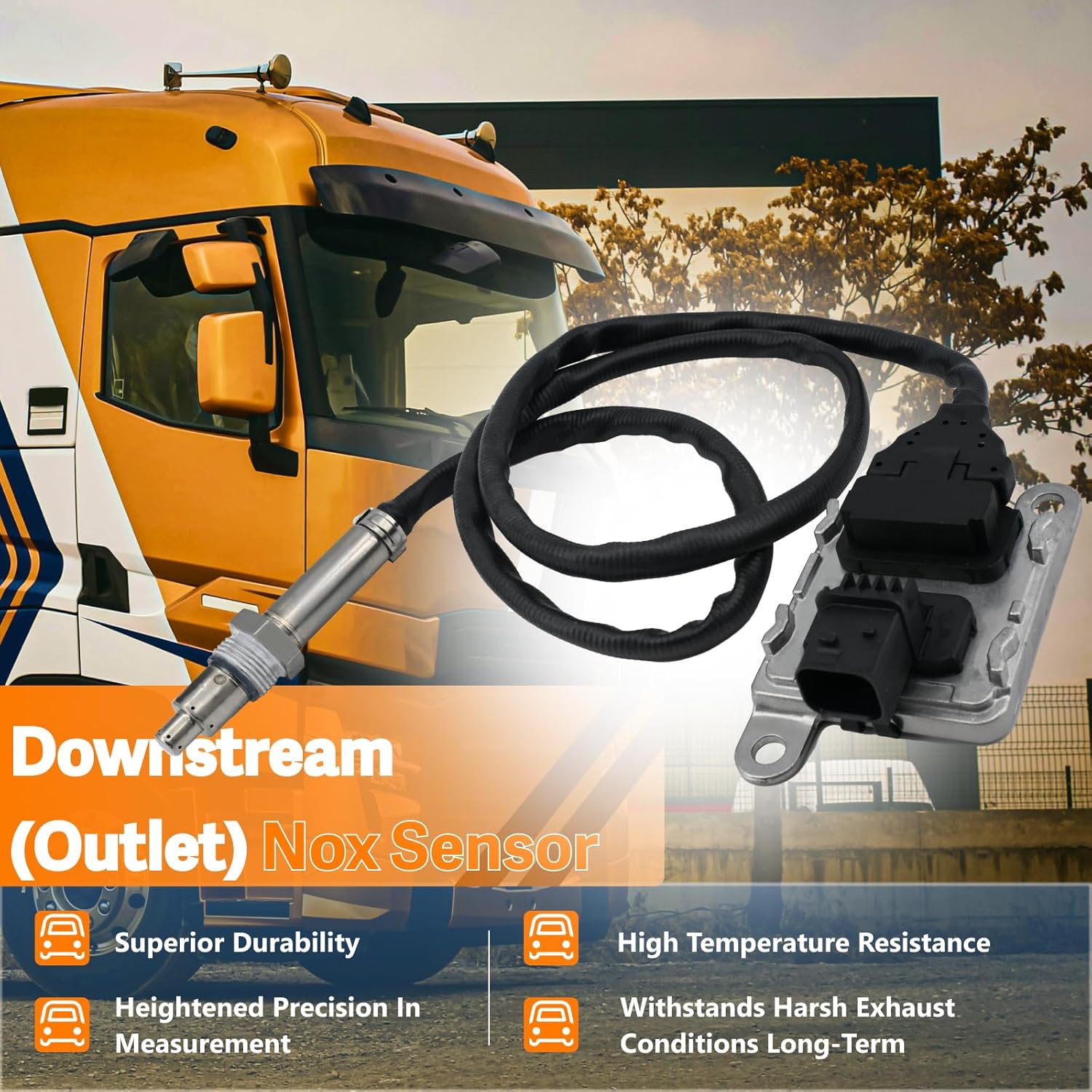 NOx Sensor Inlet - Compatible with 2013-2018 Cummins Engine ISX 15.0, ISX 11.9 Freightliner,Upstream Nitrogen Oxide Sensor,Replace#5WK96740B,4326870,2872944,3687930