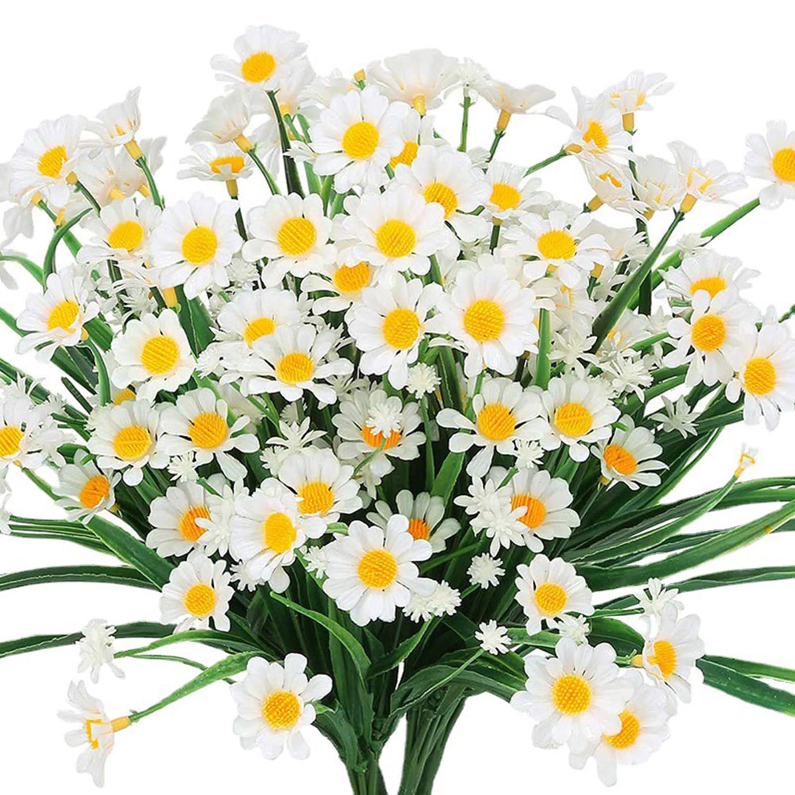 Tsophreniq 12 Bundles Artificial Daisies Flowers 7 Colors Fake for Outdoor and Indoor Decorative Artificial in Vase Daisies Fake