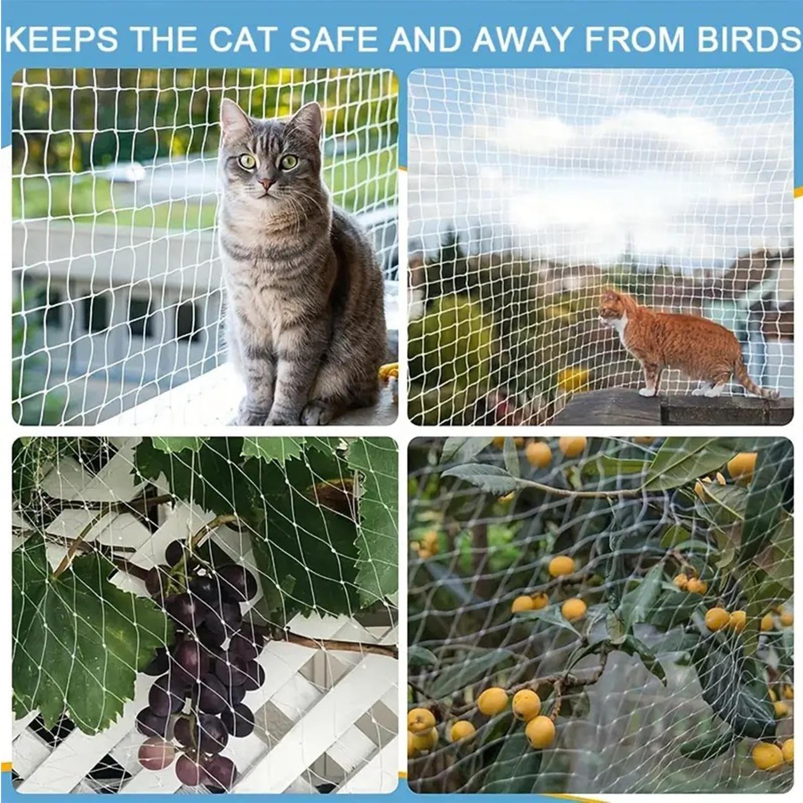 NETTINA DI BALCONO per animali domestici, balcone da rete per gatti | Rete per la per animali domestici per balcone, scale, porta,