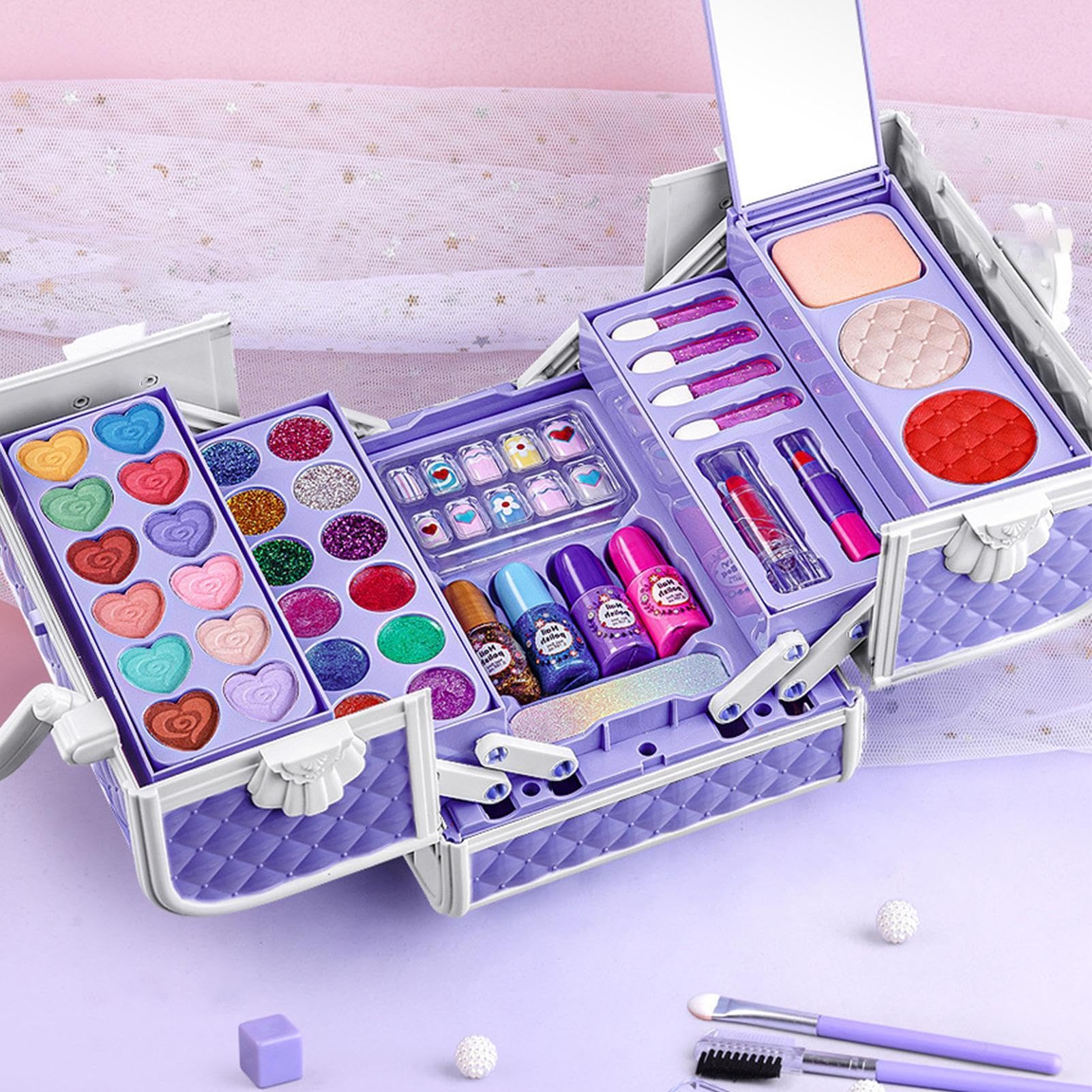 Set de maquillaje lavable – 43 piezas juguetes de juego para niñas –