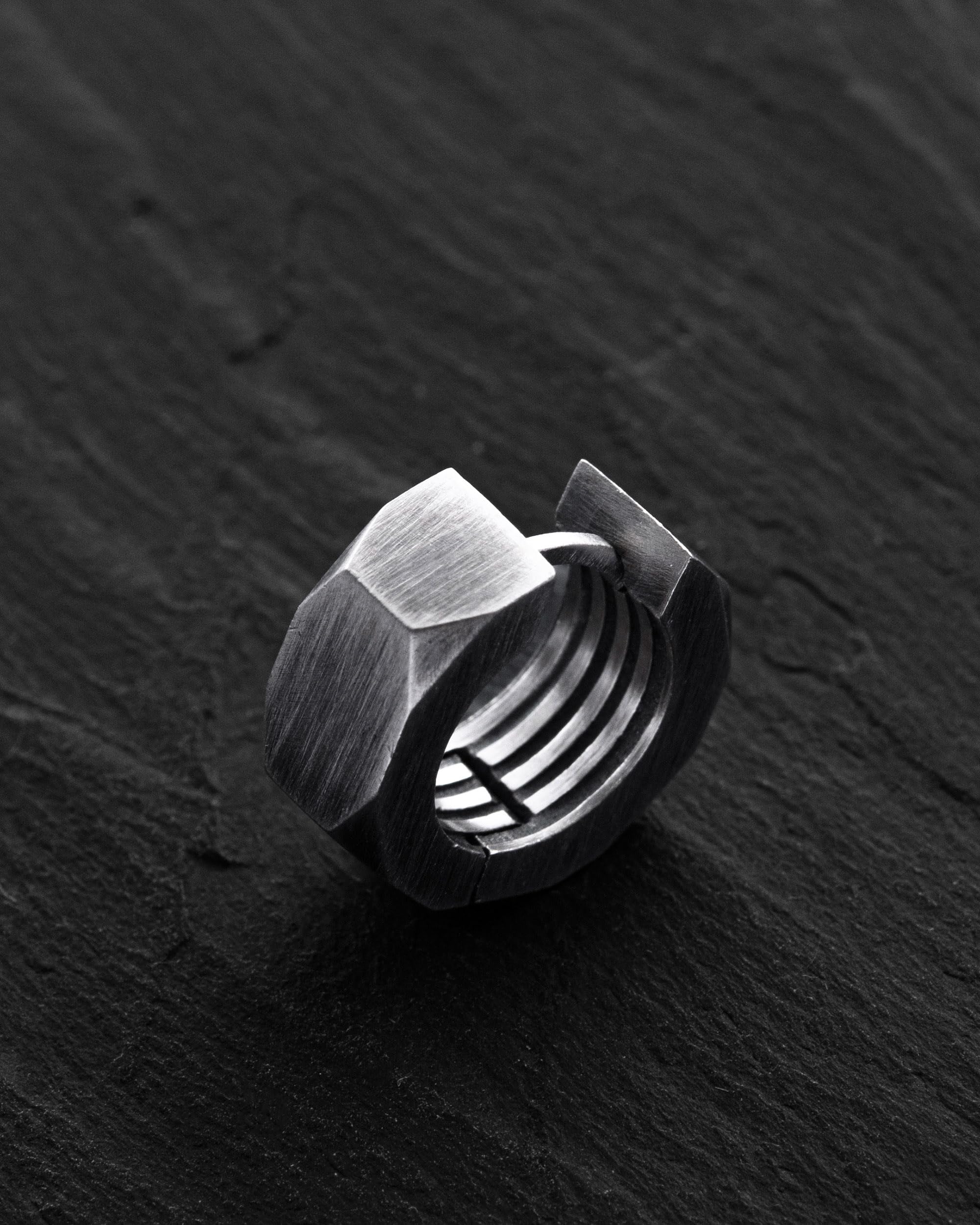 Handgefertigt Ohrringe Silber 925 – Kleine Creolen Wikinger Ohrring für Herren Damen – Ausgefallene Schmuck Geschenk für Frauen Männer
