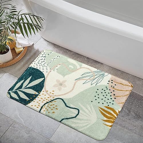 Uphome Alfombras de baño antideslizantes y lavables, bonita alfombra de baño pequeña, de terciopelo suave, color azul oscuro, diseño artístico