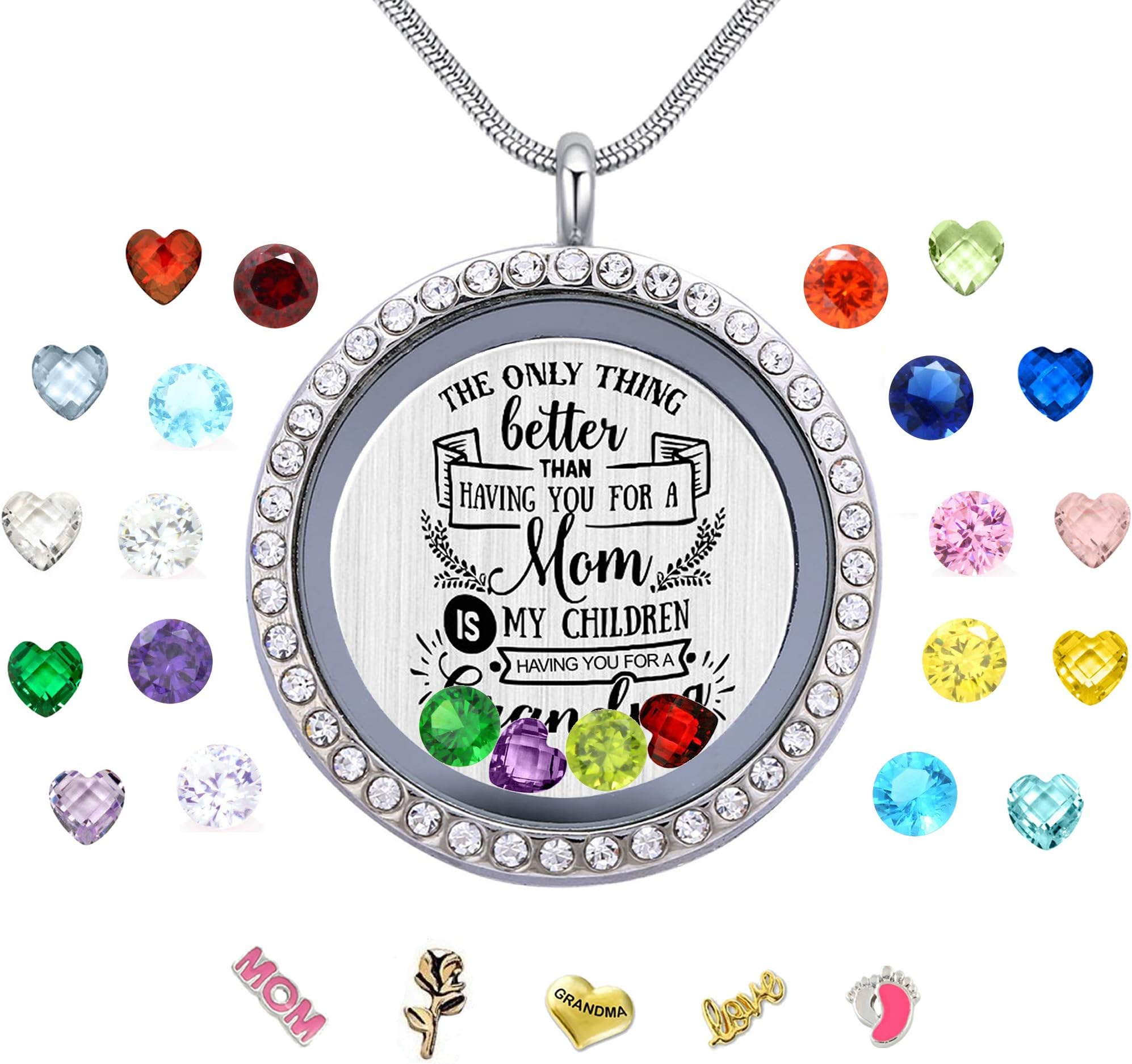 Best Mom Mother Gift, Floating Charms Locket for Women