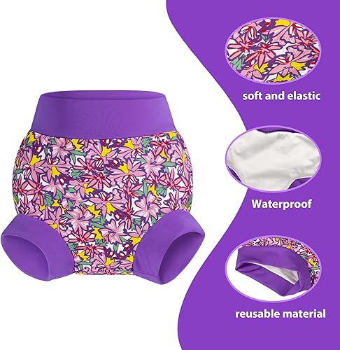 Miniatura 5 de BIG ELEPHANT Pañales de natación para bebé, paquete de 36 Pañales reutilizables impermeables, trajes de baño suaves y transpirables para niños y