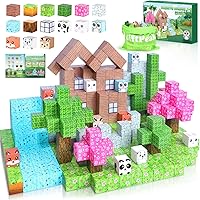 GiftPeak 100PCS Magnetic Building Blocks for Kids Ages 4-8 - Forest Animal Montessori STEM Toys with Enhanced Magnets & Storage Bag