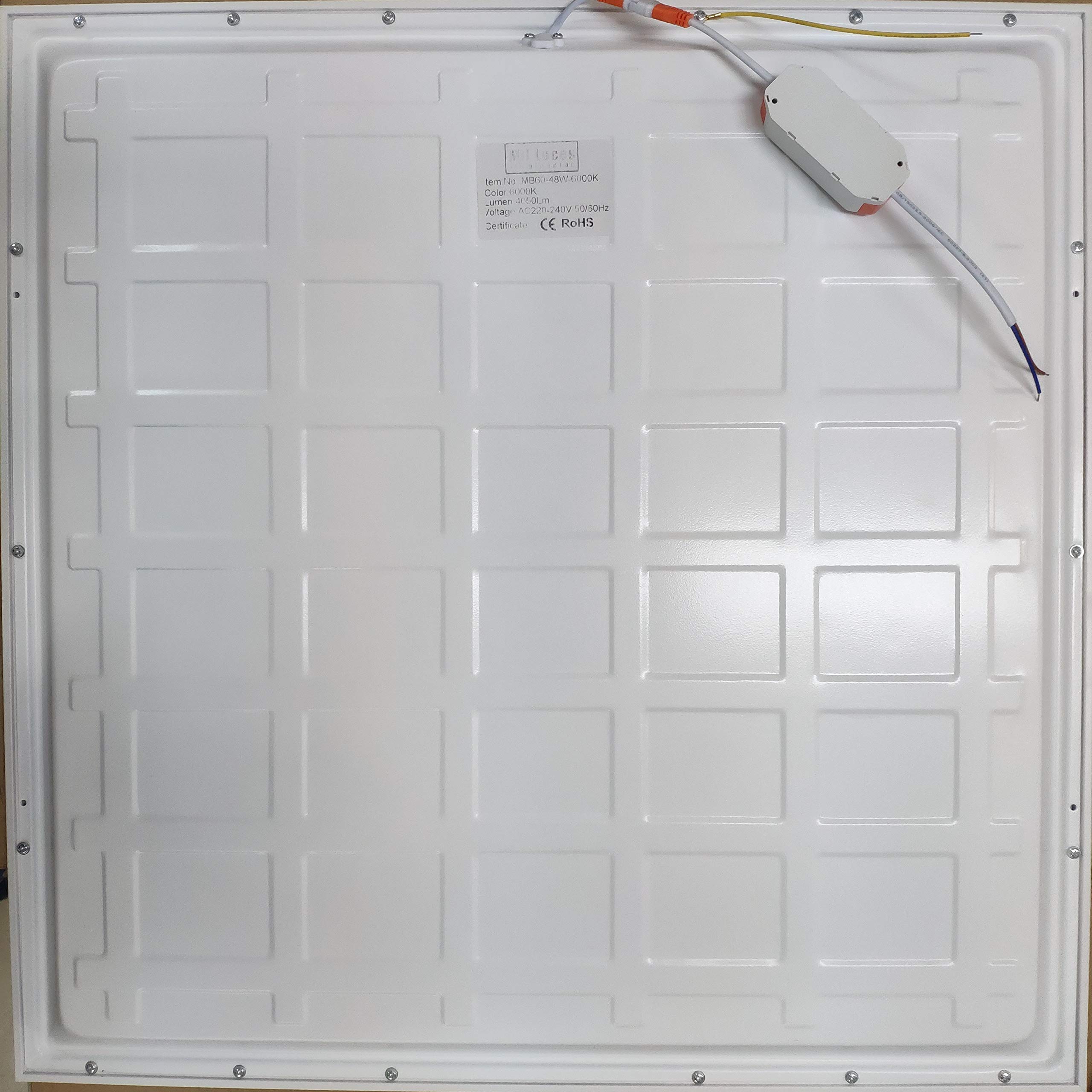 MUNDDY® - Pack de 2 Panel LED 60 x 60 cm, 50W, Blanco Frio 6500K,6500 lumenes Reales 595 x 595 x 33 mm,Driver Incluido, Empotrable para Techo Modular, Envio Urgente desde Madrid