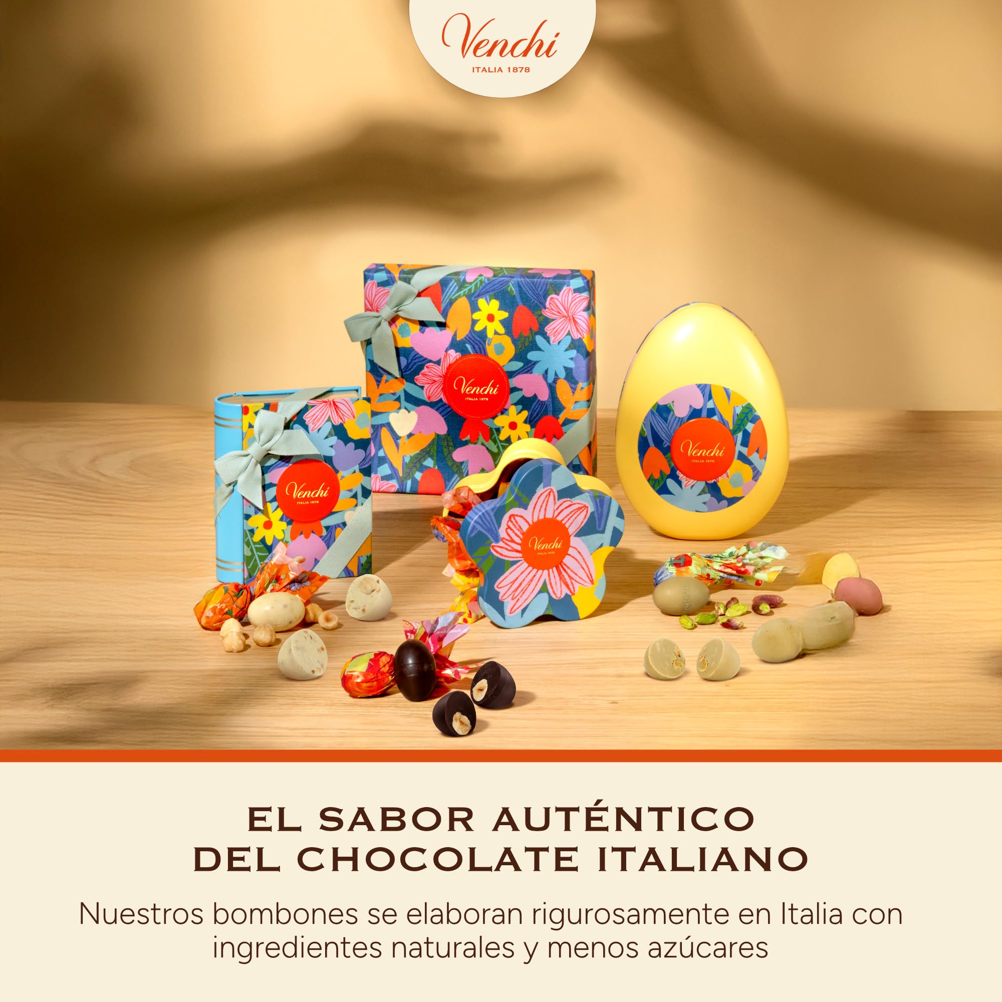 Venchi - Lata con Forma de Flor, 60 Gr, 5 Bombones Perla, Sin Gluten, Colección de Primavera Venchi, Idea de Regalo para el Día de la Madre