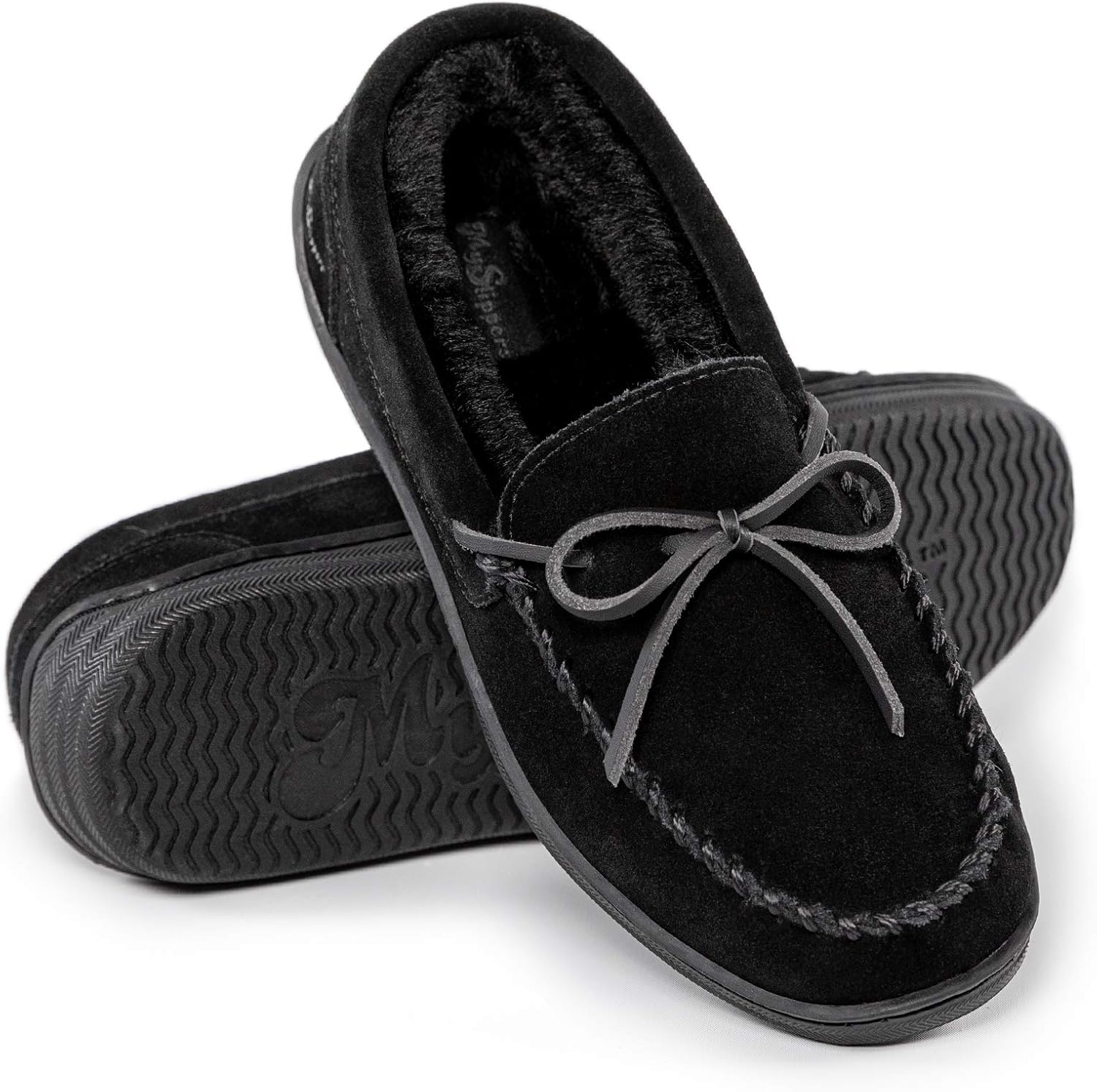 MySlipper Women's Size 10 Black Moccasin Slippers By