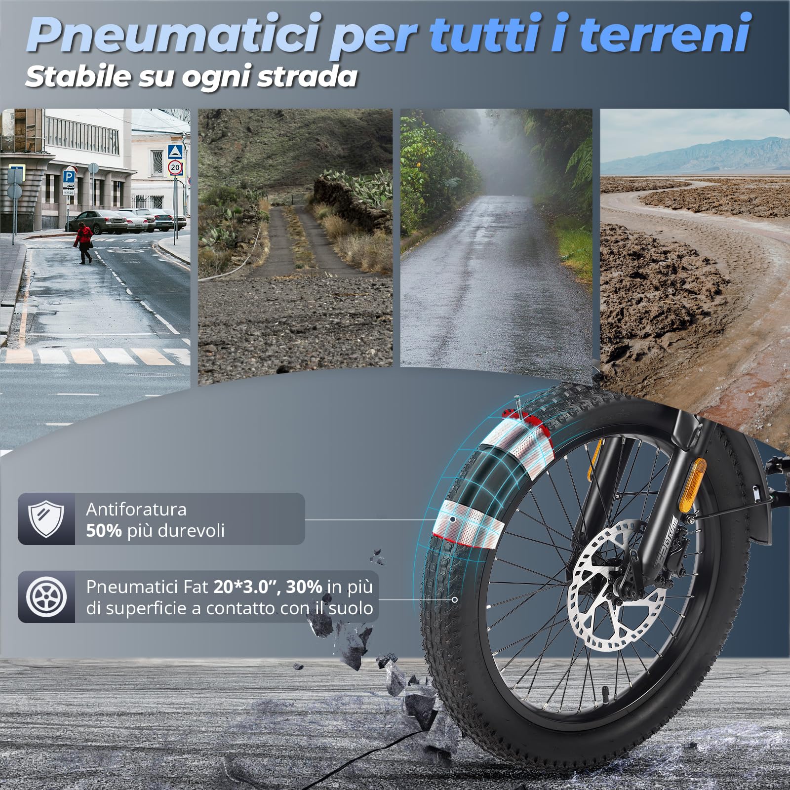 Fafrees Triciclo Elettrica 48V21Ah Batteria Rimovibile Bici Elettrica Pieghevole a 3 Ruote 20"×3.0", Autonomia 115km, Ebike Adulti Uomo Donna, Freni a disco idraulici,Cestino Ante-