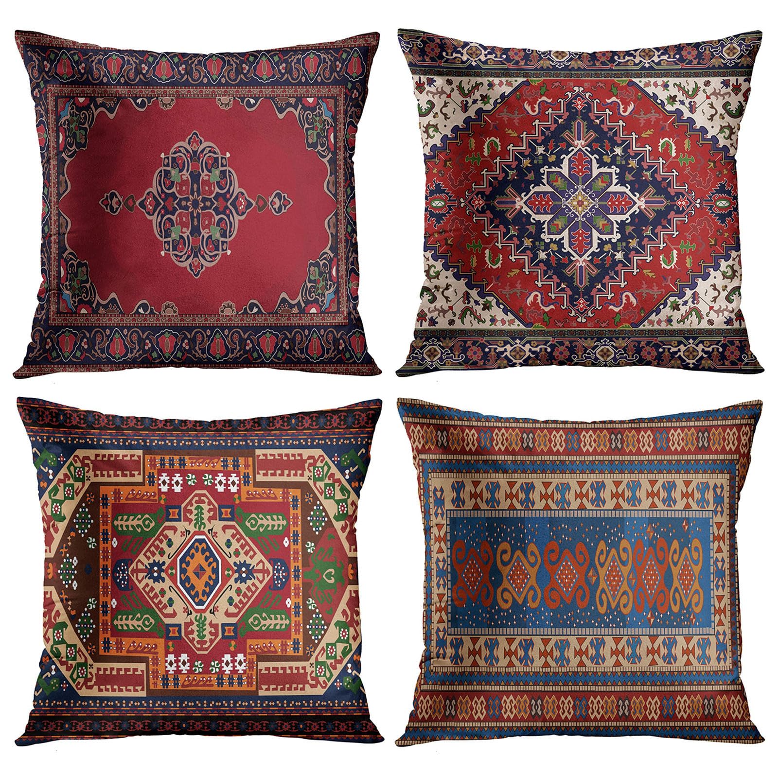 Housses de coussin lin millésime 60x60 cm lot de 4 de décoration haut de gamme