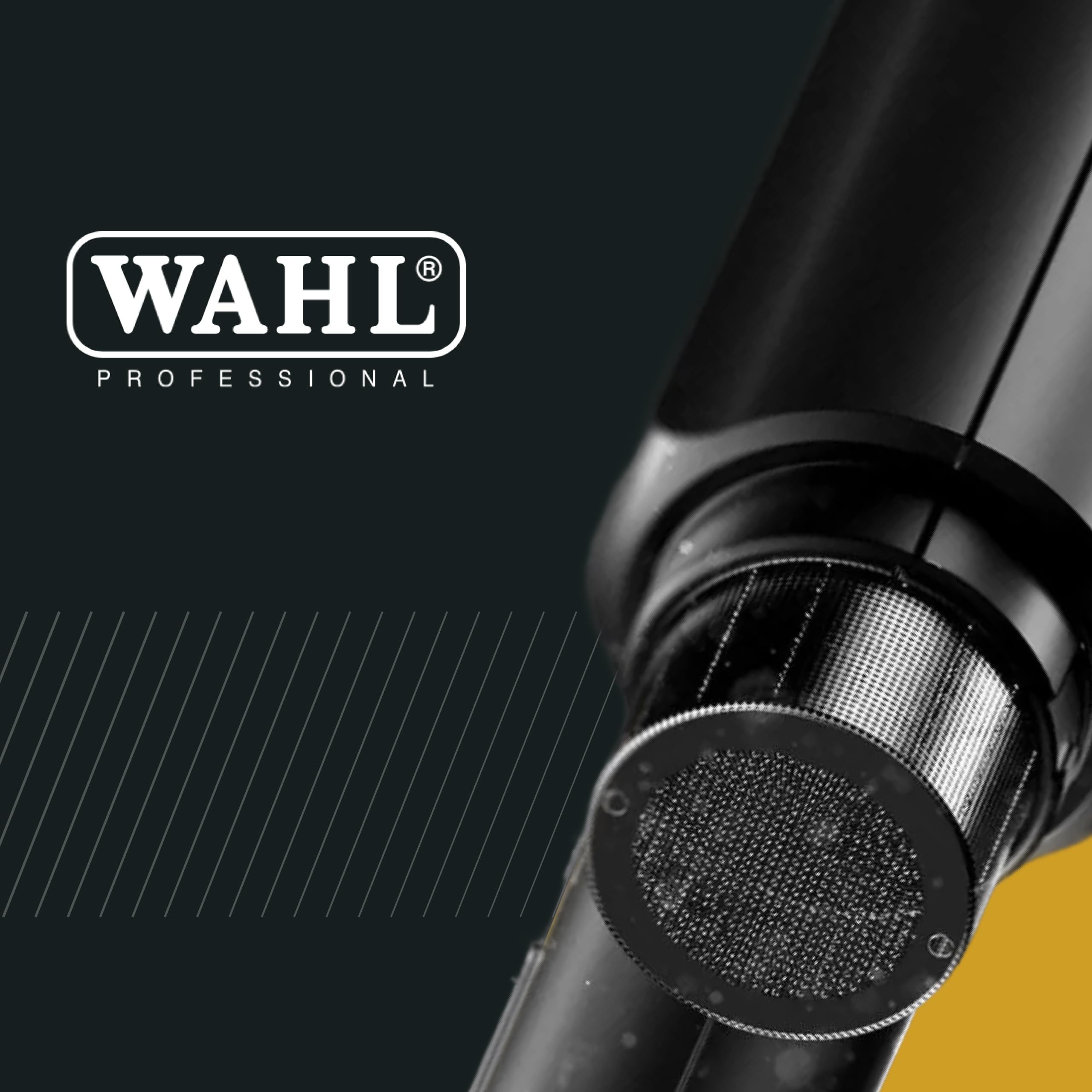 Wahl Vanquish, Professioneller Haartrockner mit magnetischen Aufsätzen | Profi-Haartrockner mit FlowControl-Technologie, 1600 W, 101.000 U/min, nur 320 g, ionisch, magnetische Düsen und Diffusor