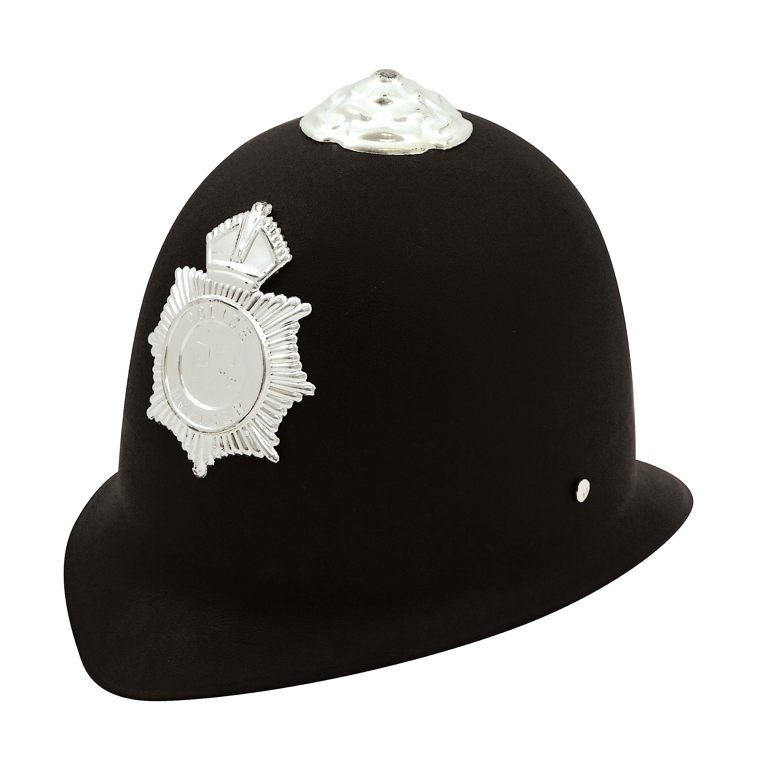 labreeze Adults Police Helmet Hat Black Hard Plastic Policeman Cop Police Style Fancy Dress Hat