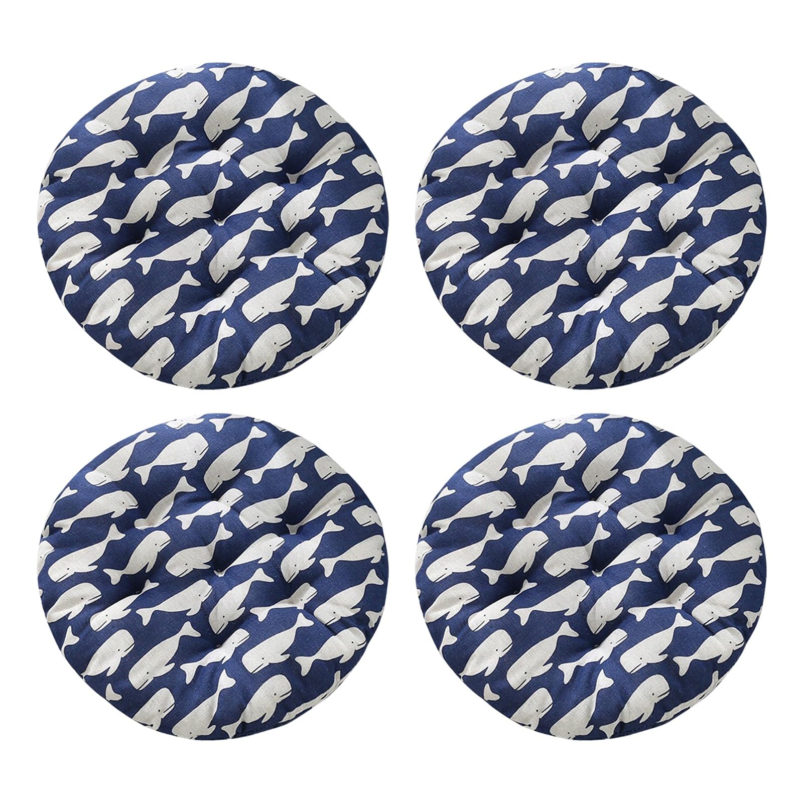Aliuciku Set of 4 Seat Pads, Thick Round Tatami Chair Cushions for Dining Kitchen Office(B-1,40x40cm)