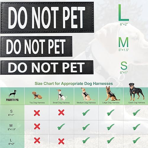 Miniatura 2 de PawistaPal Paquete de 6 parches para perros de servicio, parche de entrenamiento para perros y no mascotas con gancho trasero, parche de velcro