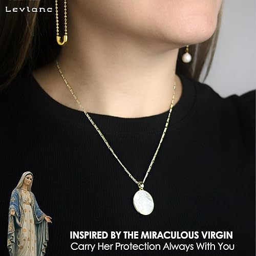 Miniatura 5 de Collar Virgen María Collar de medalla milagrosa para mujer Colgante de Virgen María Medalla de la Virgen la Milagrosa Collar de Madre María