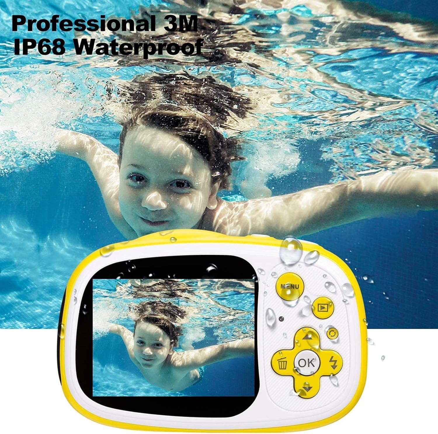 Digital Camera for Kids, 1080P HD Video Camera Mini Child Camcorder with 2 Inch LCD Screen Best 6MP Creative Gifts for 3-7 Year Old Boys Girls
