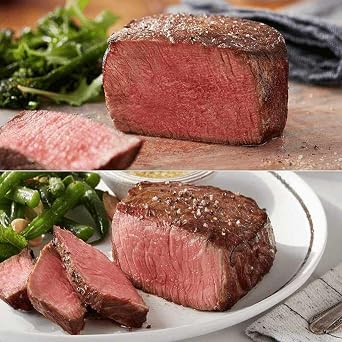 The Tasty Two Steak Set with 2 Super TrimmedTM Filet Mignon, 2 Top Sirloin Steaks, and Cooking Instructions from the Kansas City Steak Company | Perfect for Steak Lovers