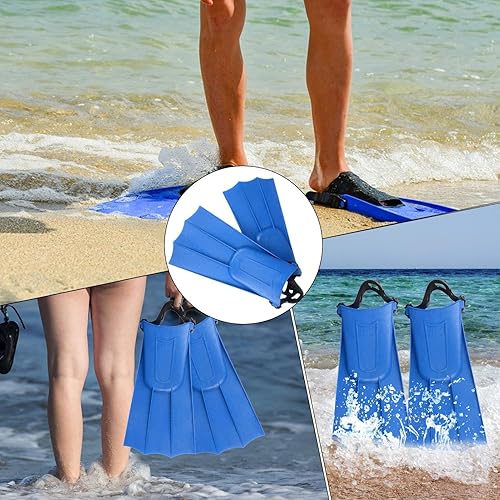 Miniatura 4 de Aletas de entrenamiento de natación de 12.0 x 6.5 in, cómodas aletas flotantes cortas para adultos, hombres y mujeres, fortalecen las piernas