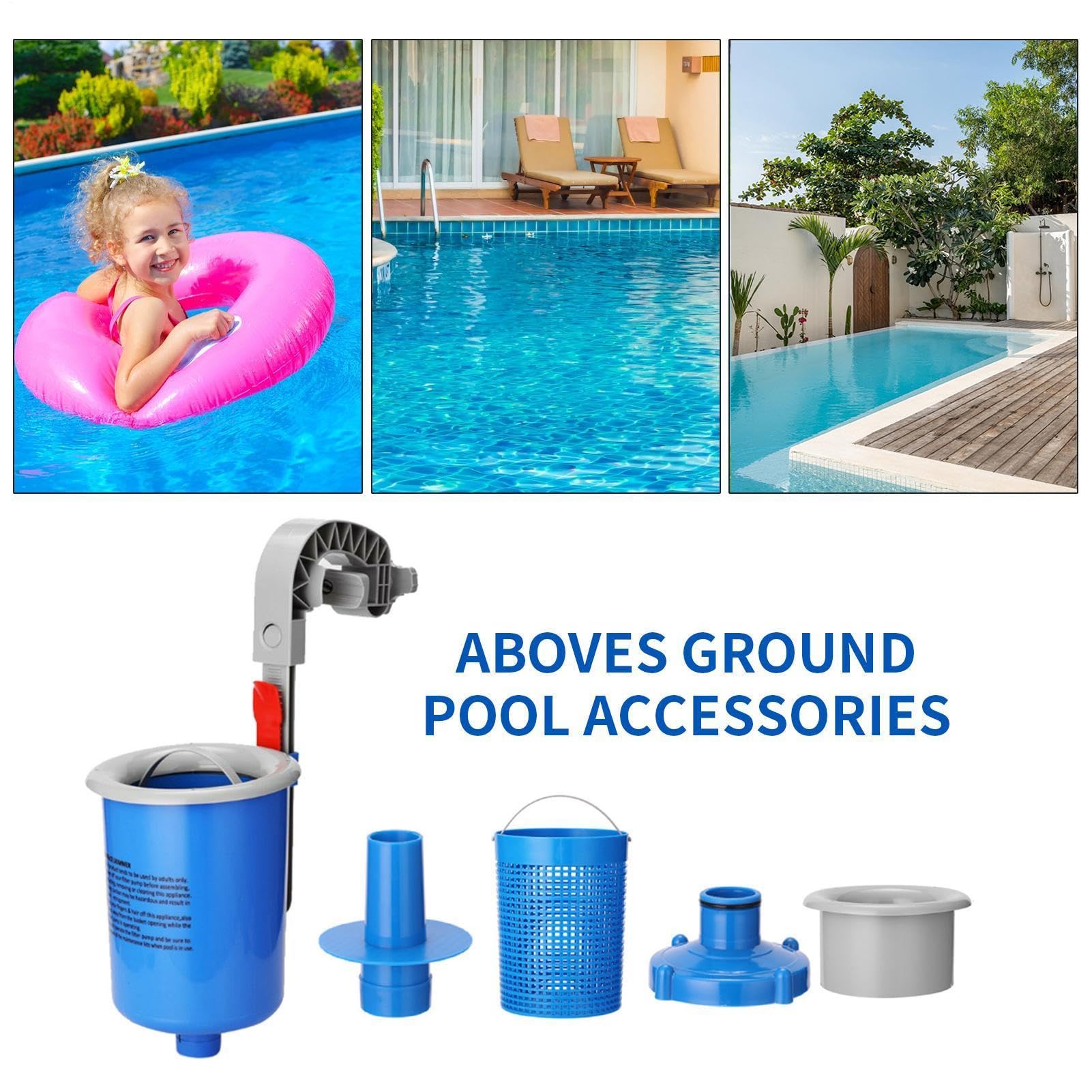 Skimmer De Filtro Para Piscina Limpieza Automática De Alta Resistencia | Skimmer De Residuos De Agua Para Piscina Sobre Tierra Kit de Limpieza Diaria para Jardín Terraza Patio Hotel Apartamento y