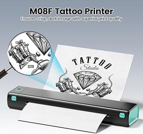 Miniatura 2 de ItriAce M08F - Impresora inalámbrica de plantillas de tatuaje, máquina de tatuaje de transferencia térmica, compatible con papel de transferencia de