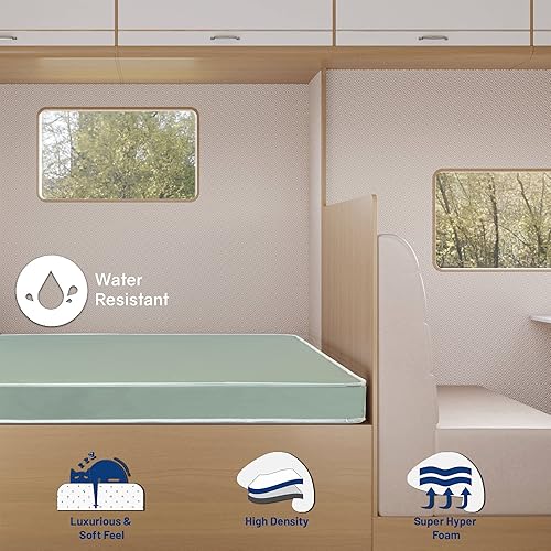 Miniatura 3 de Greaton, Repuesto de colchón de vinilo de espuma viscoelástica de gel de enfriamiento de alta densidad de 4 pulgadas, firmeza media, bueno para