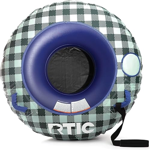 Miniatura 7 de RTIC Tubo de nieve resistente para trineo resistente para niños y adultos, trineos inflables de invierno, parte inferior de lona resistente a