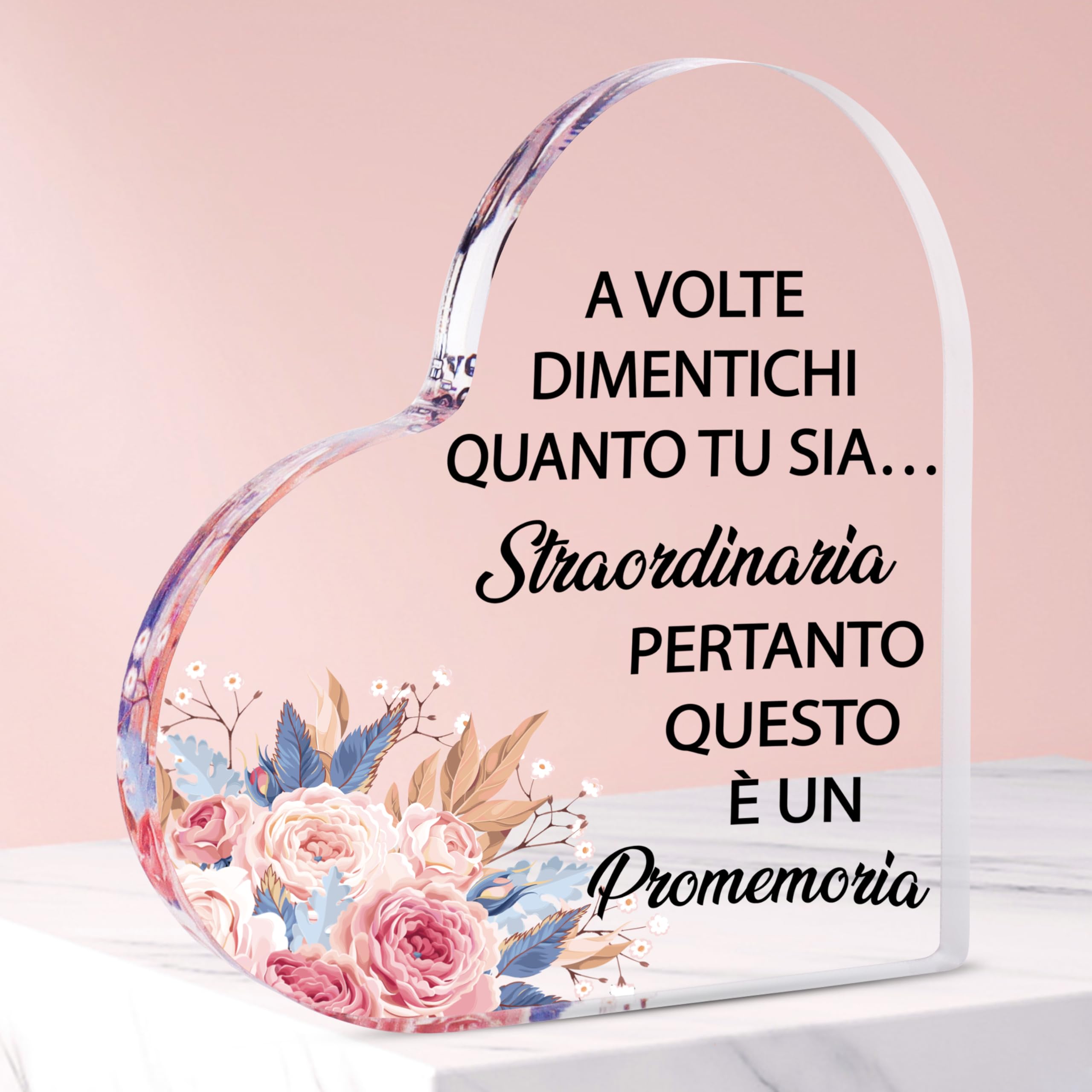 Puzzle Acrilico A Forma Di Cuore Con Messaggio - Regalo Per Amica Speciale - Decorazione Da Scrivania - Foto 3