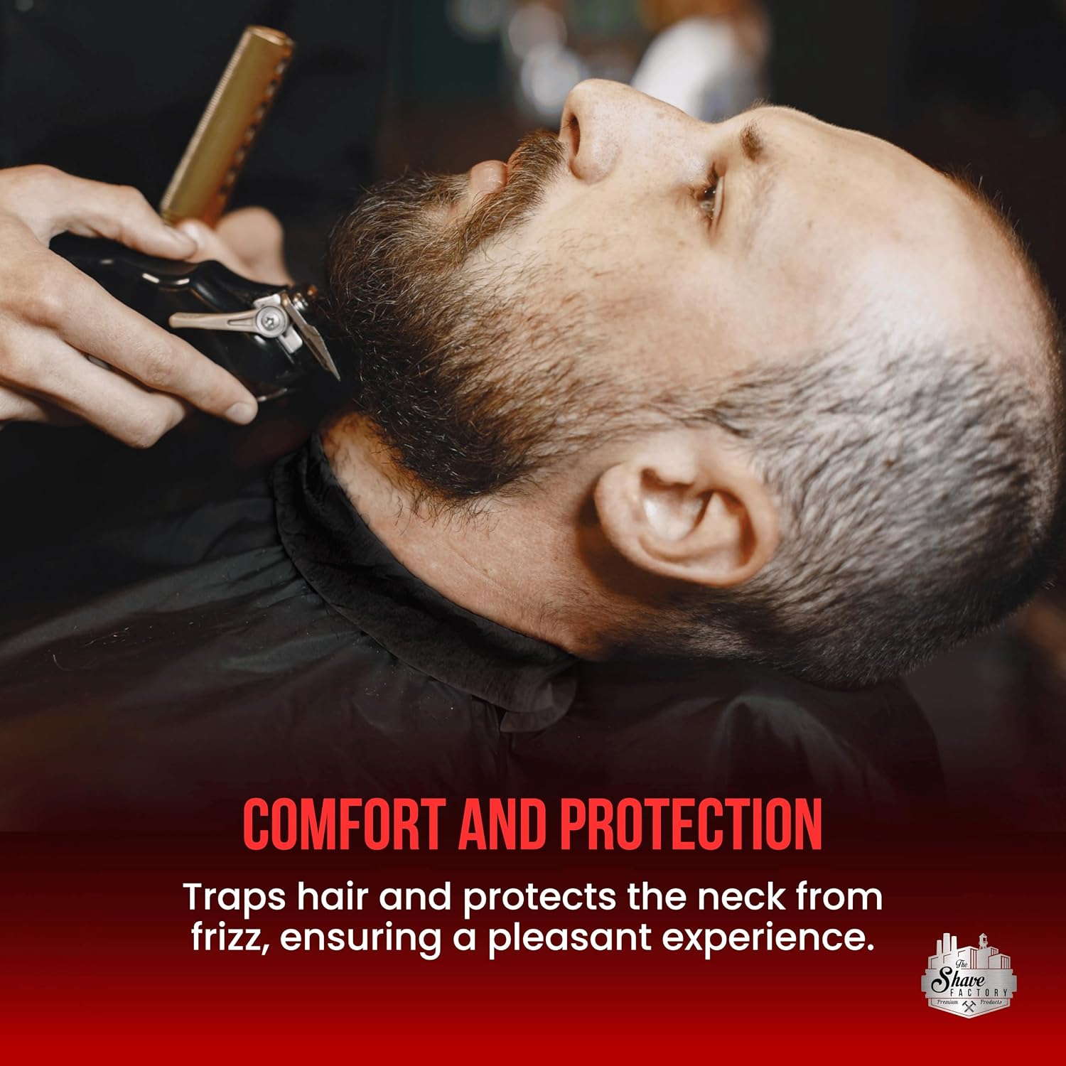 The Shave Factory Black Neck Strip, Disposable Barber Paper Roll, Protects Your Neck, Hygienic Option for Barbers, Unisex, All Ages