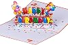 Happy Birthday Pop Up Card by DEVINE Popup Cards | 3D Birthday Card for Kids Mum Dad | Pop Up Greeting Cards