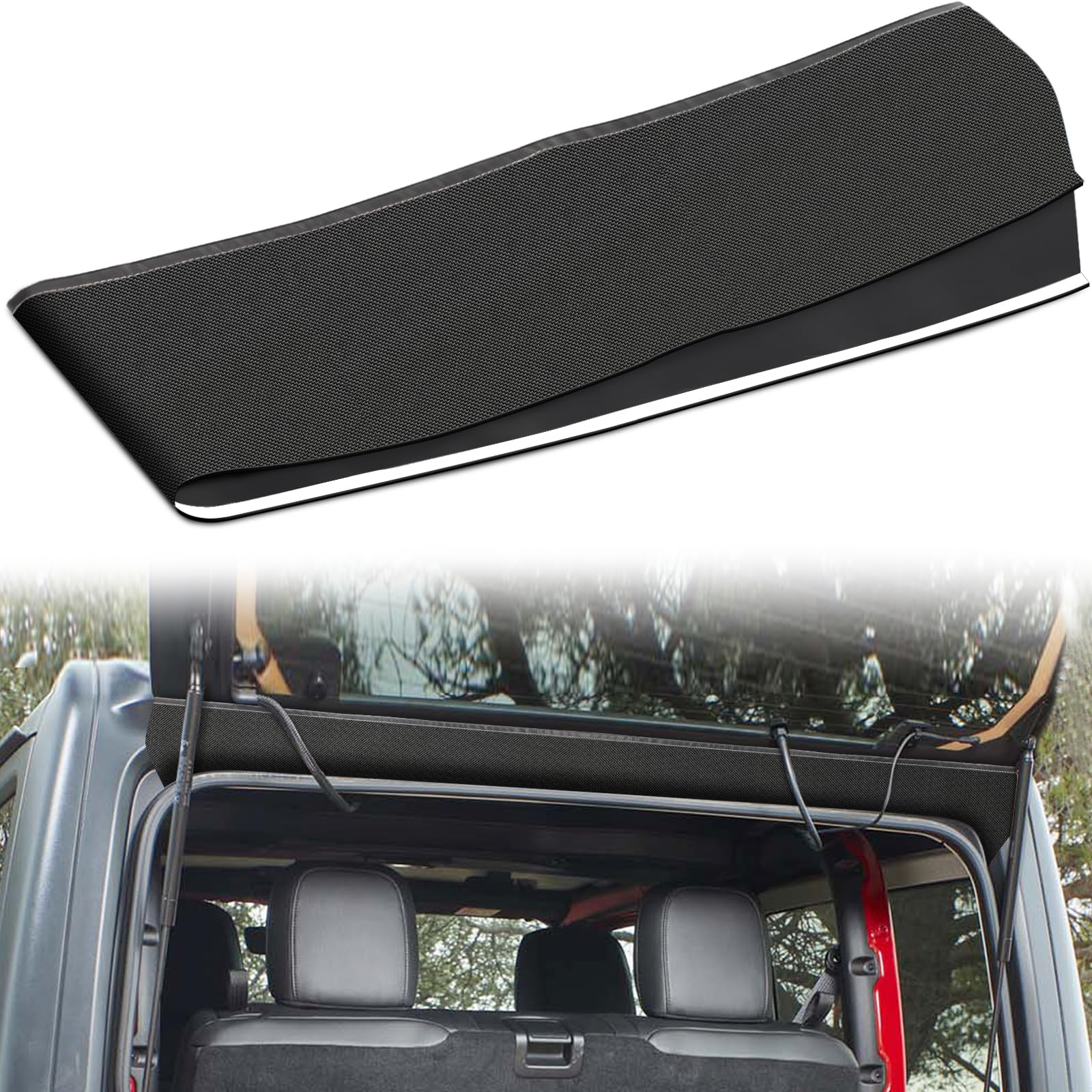 LANGZIHT Rear Window Trench Hood for Jeep Wrangler JL & JK - for Jeep Wrangler JL 2018-2024 with Hard-Top & JK 2011-2017 - Accessory That Diverts Rain Water to The Sides of The Car