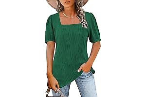 Womens Casual Blouse Under $10, Puff Short Sleeve T-shirt