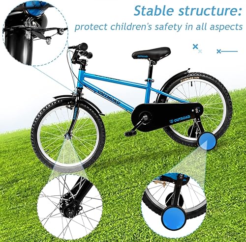 Miniatura 6 de MarKnig Bicicleta plegable de 141618 pulgadas con ruedas de entrenamiento, regalos para niños y niñas de 3 a 9 años, bicicleta para niños pequeños