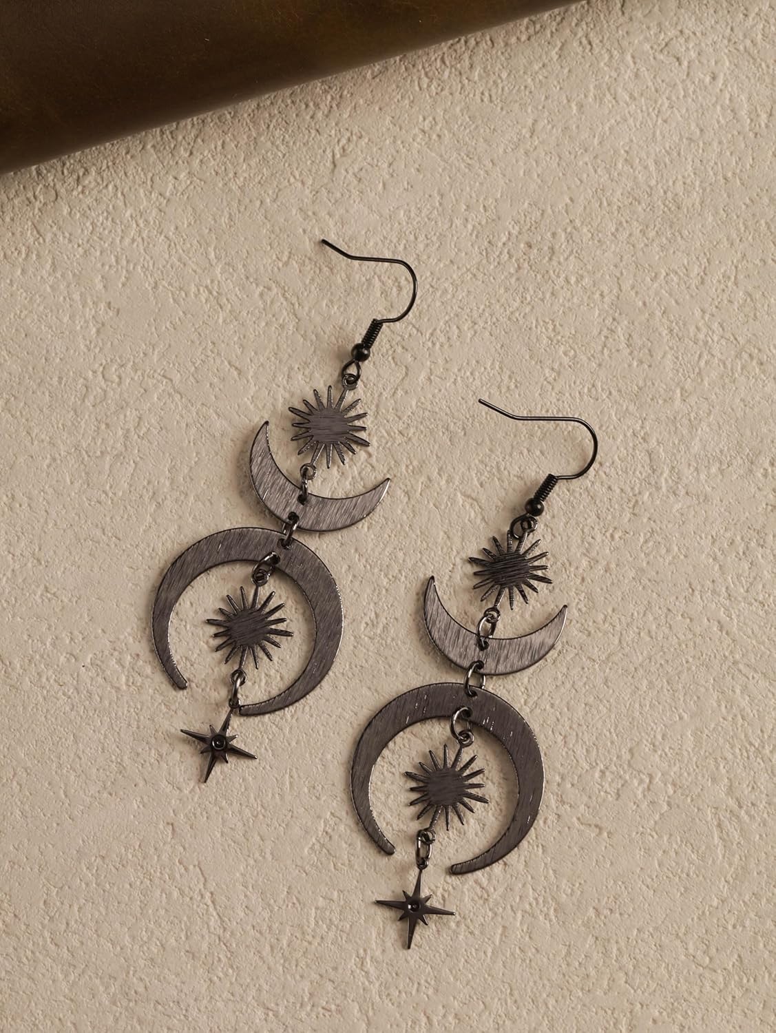 Sacina Celestial Sun Moon Star Earrings Dangle, Gothic Boho Earrings for Women, Boho Goth Jewelry, Christmas Jewelry Gifts - Image 5
