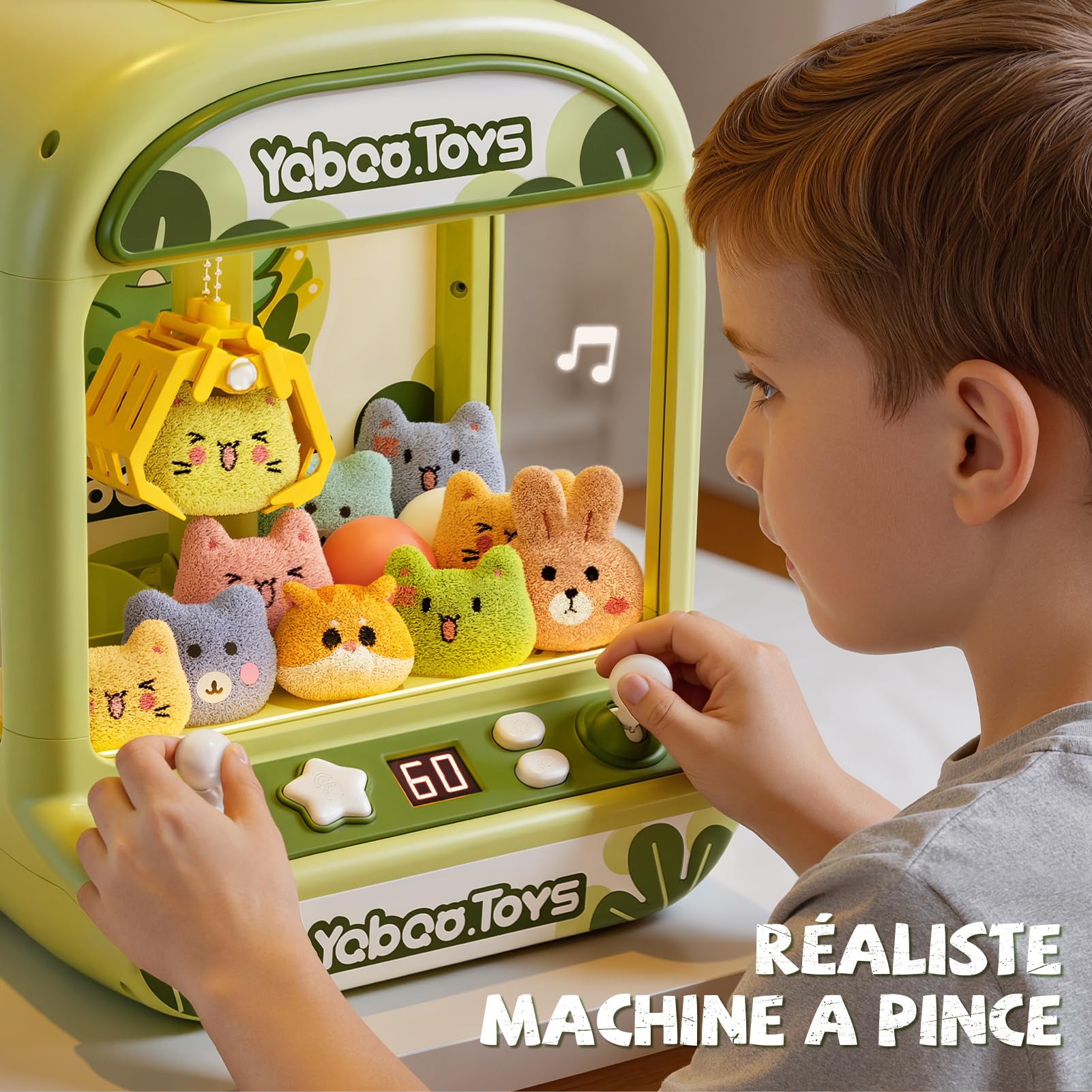 Máquina de pinza para niños, Candy Grabber de dinosaurios con luces de sonido, juguetes de juegos de arcade para niños y niñas, regalo de cumpleaños de Pascua ideal para niños