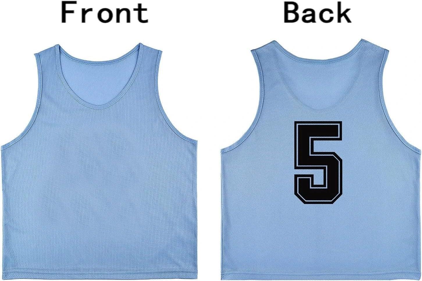 Scrimmage Training Vest Kids Youth Adult Soccer Practice Jersey Athletic Pinnies Numbered (1-12), Neon Green