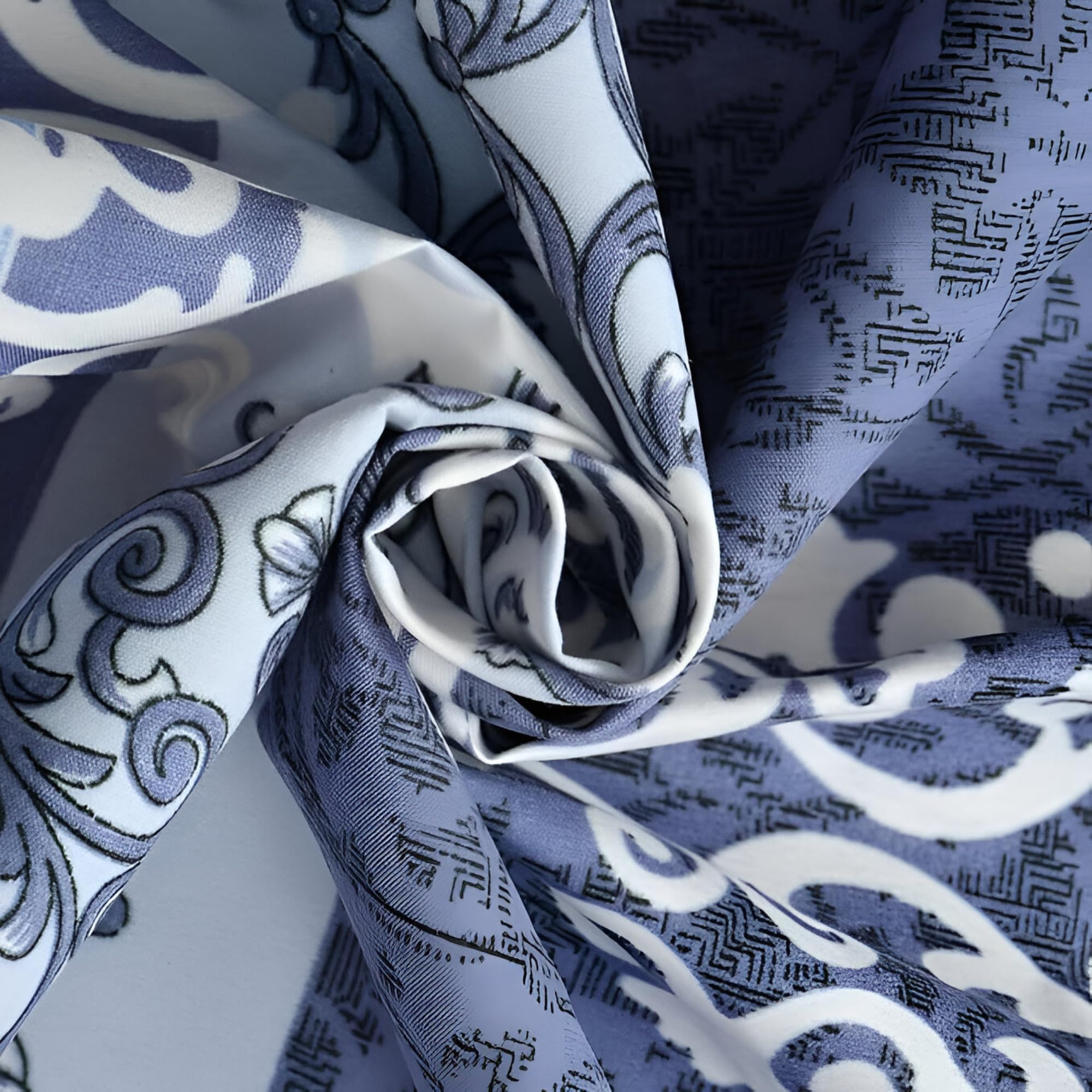 BELVOSTUM Duvet Cover | Duvet Cover Single Bed | Quilt Cover with Zipper | Printed Razai Cover | Blanket Cover Single Bed (Sky Blue & Blue) Blue Dmash 4