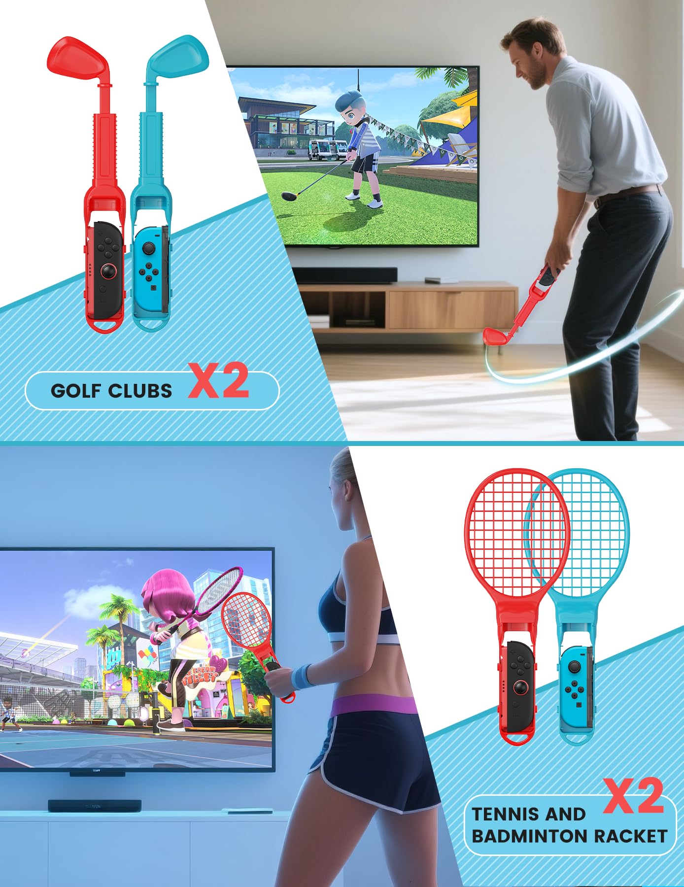 Amazon.com: 20 in 1 Switch Sports Accessories Bundle & Steering