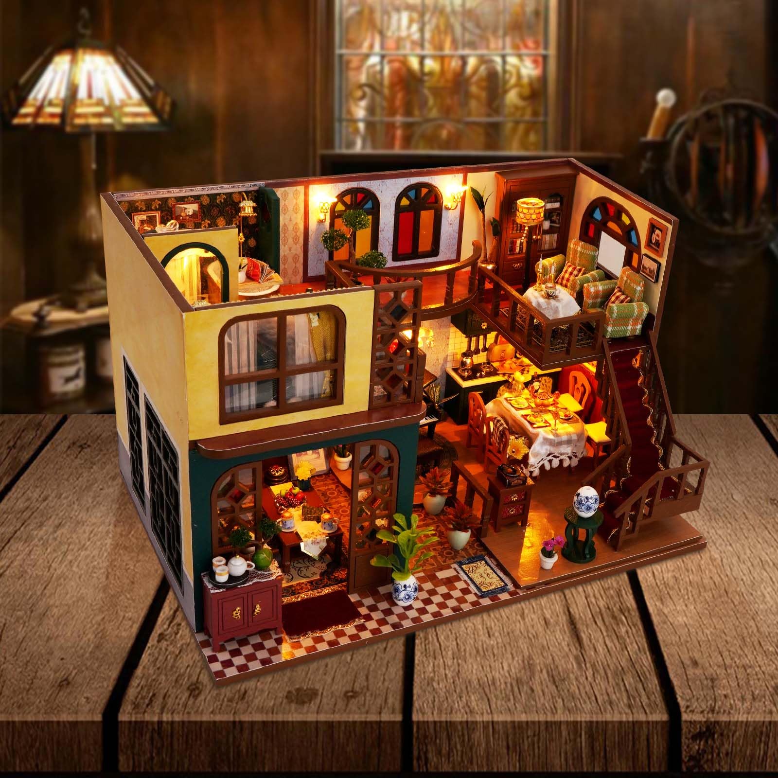 Foyucool Kit de Miniaturas para Adultos, Casa de Muñecas con Muebles, Kit DIY para Adultos, El Regalo Ideal para Navidad o cumpleaños, Sala de Clases — view 65