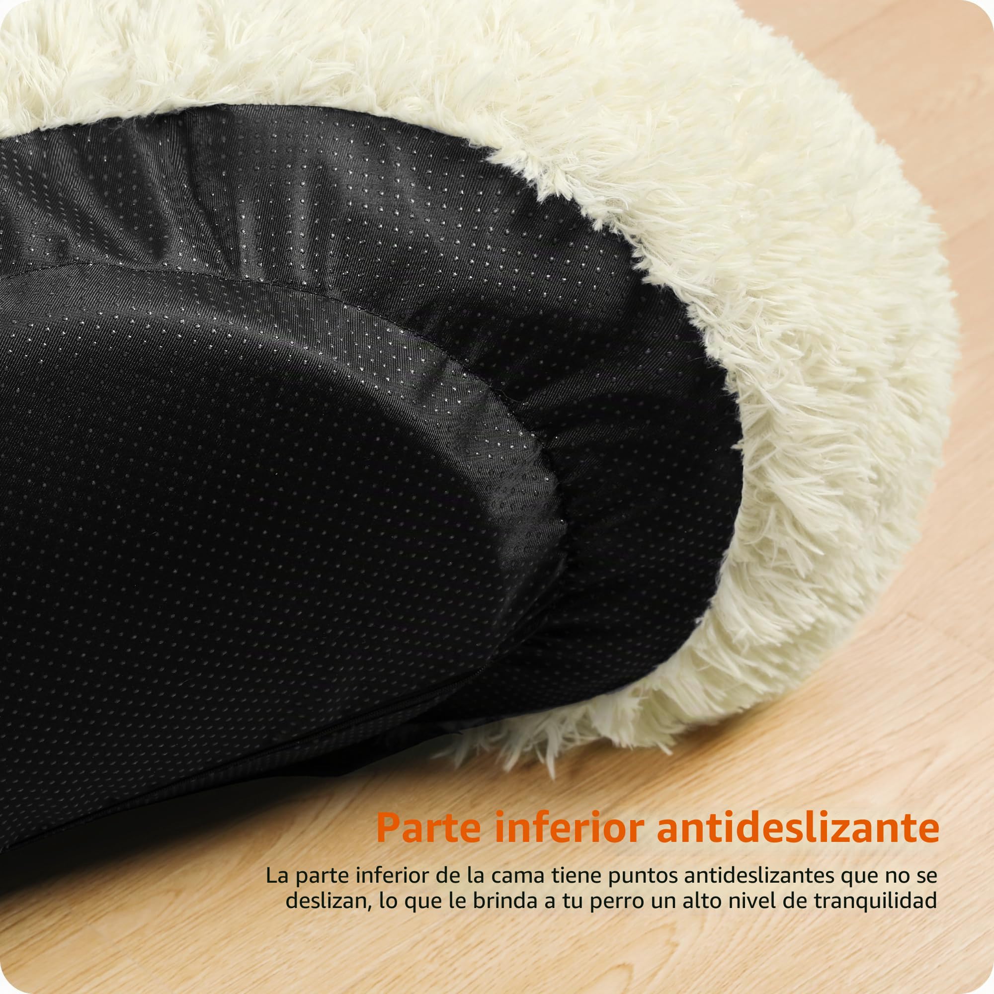 HMTOPE Cama ortopédica redonda para perros, cojín para perros, gatos, donut, cesta para perros, lavable, 120 cm de diámetro, color beige