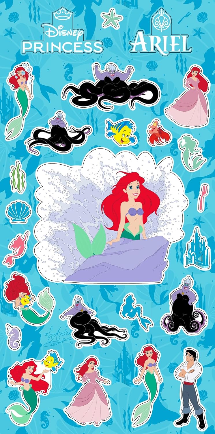 Disney Little Mermaid Travel Activity Set - Bundle Princess Ariel Travel Bag, Coloring Book, Stickers, More | Little Mermaid Activity Set for Kids, Girls