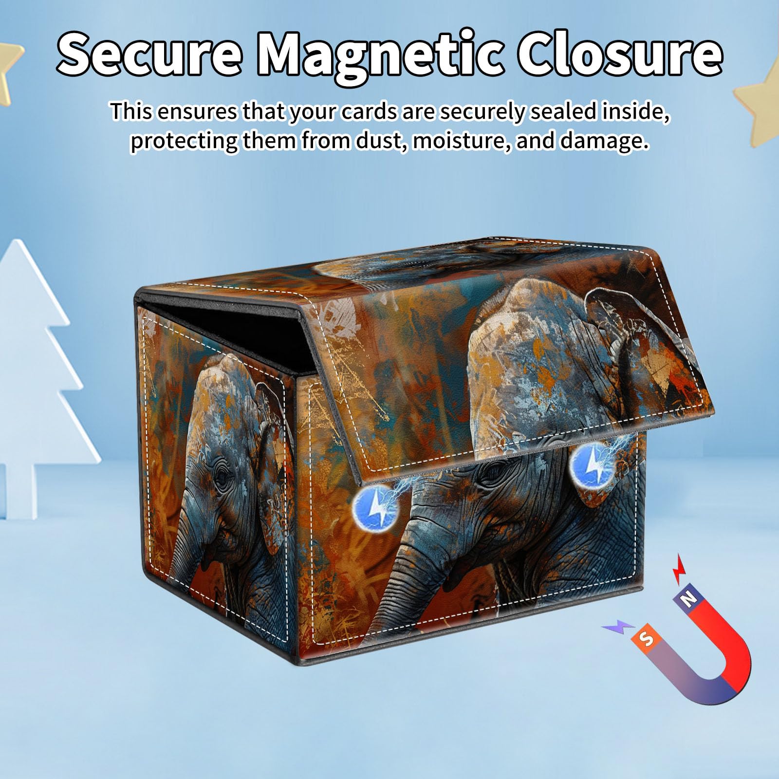 Amazon.com: ACWDMKH for MTG Commander Deck Box,Card Deck Box for Trading  Yugioh MTG,Fits 100 Double Sleeved Cards,PU Leather Strong Magnet Case for  Magic Commander TCG CCG,Oil Painting Elephant : Toys & Games