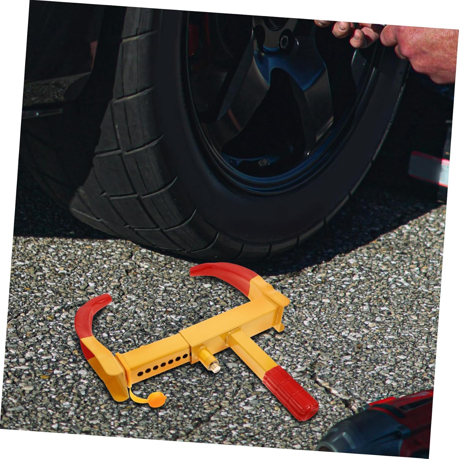 Heavy-Duty Wheel Clamp Lock for Cars Trailers and Motorcycles Anti-Theft Secure Lock for Golf Cart and ATV Portable Reliable Vehicle Security Brake