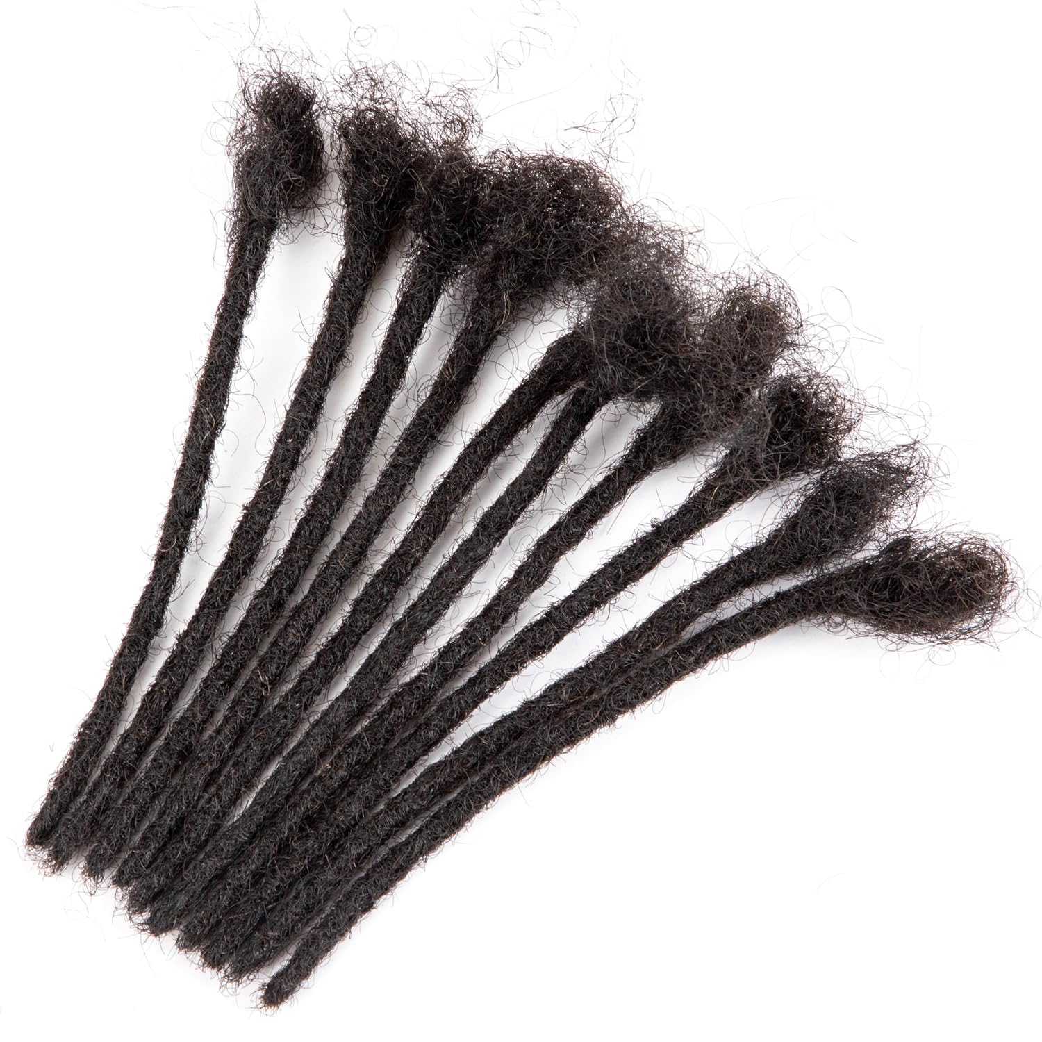 Originea 100% Human Hair Dreadlocks Extensions 4 inch Afro Kinky Black 10 Strands 0.4cm Fashion Crochet Braiding Hair For Women/Men (4 Inch - Image 2