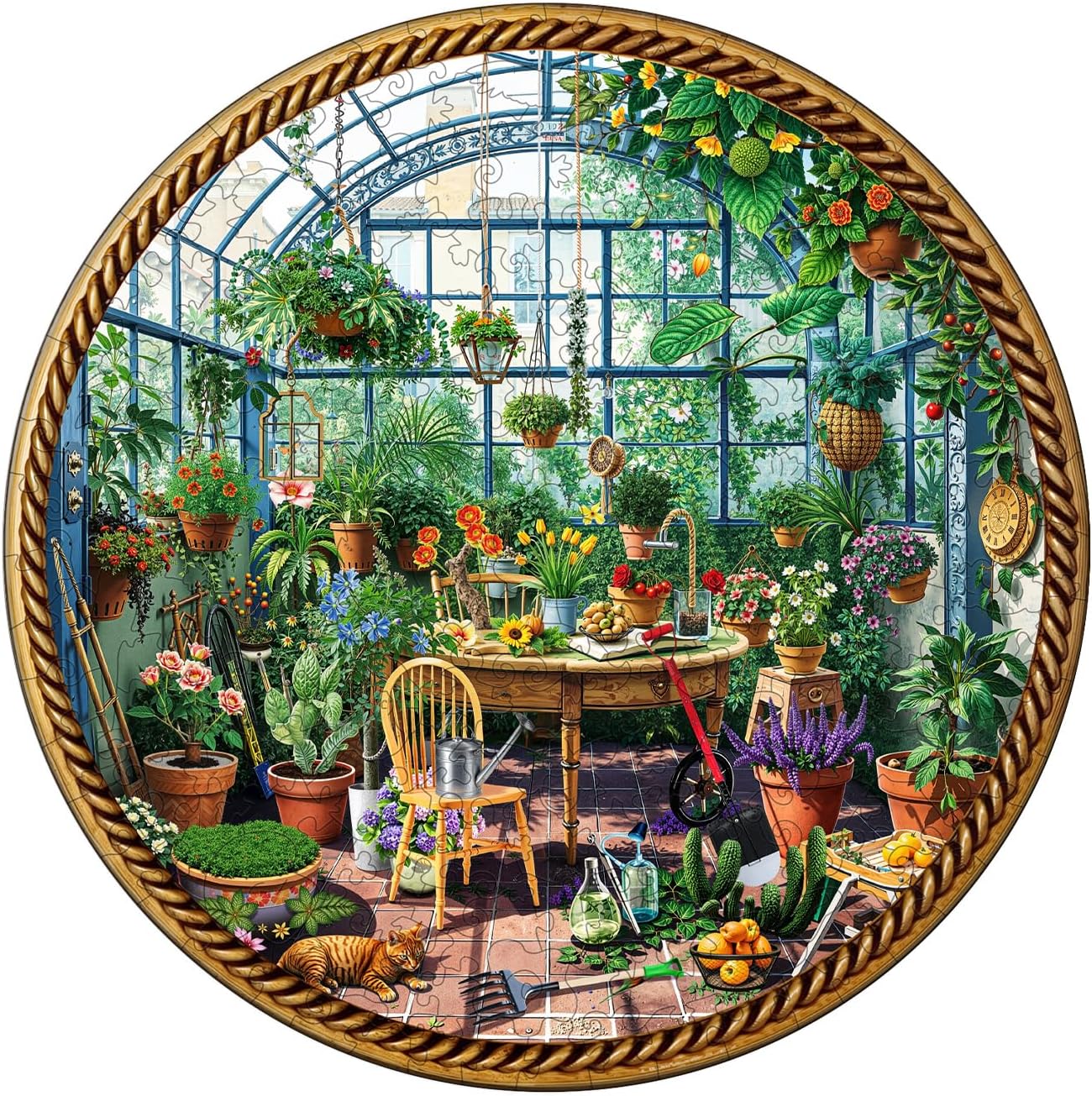 Wooden Puzzles for Adults - Botanical Garden Wooden Puzzle, Unique Shape Wood Jigsaw Puzzle for Adults, Garden Wood Puzzles Adult, Gifts for Family, Wall Art Home Decor (270pcs 13.4 * 13.4in L)