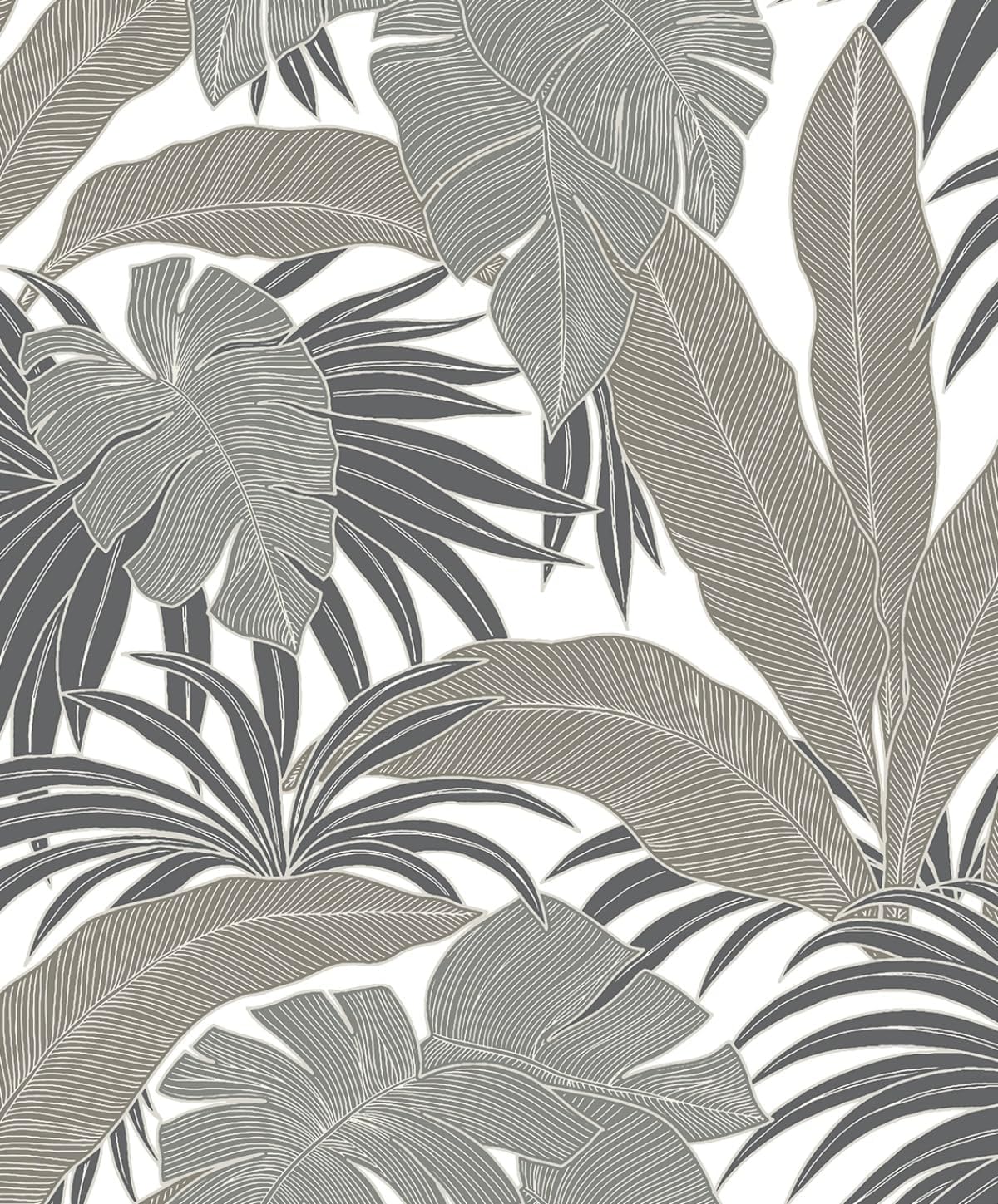 NextWall Laguna Leaf Tropical Peel and Stick Wallpaper (Pavestone)
