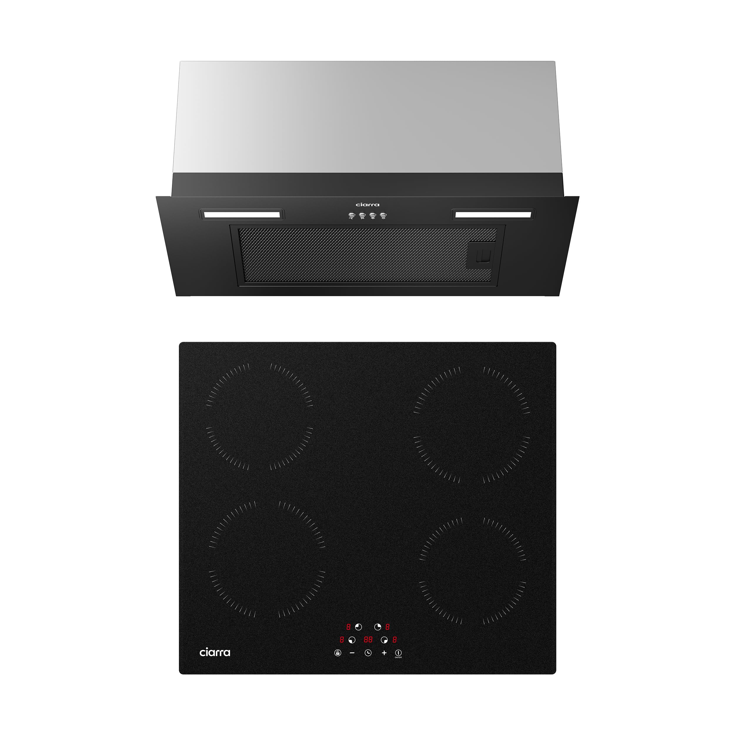 Ciarra CBCB6926A Campana Extractora Placa de cocina 4 fuegos CABBIH4-A