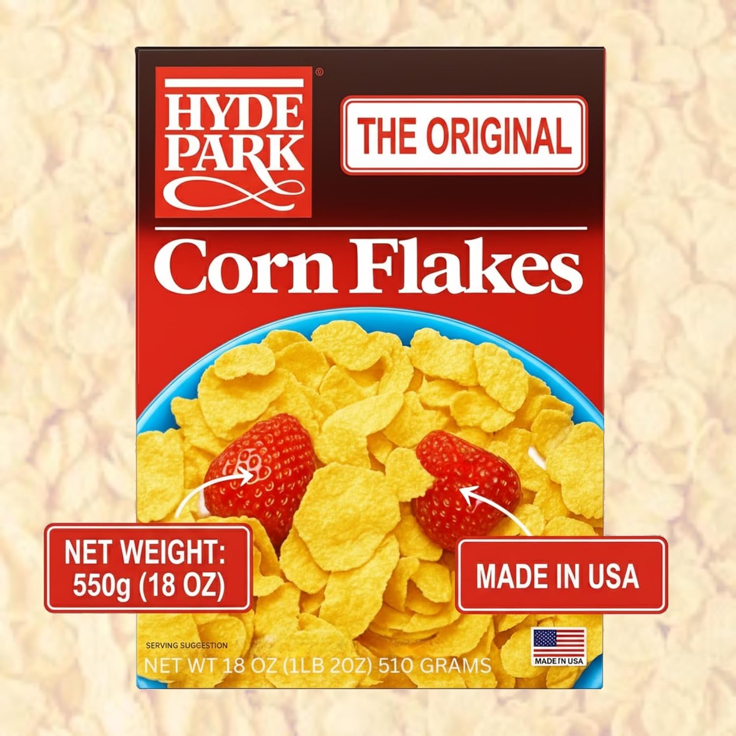 LaPlaineDuNord Hyde Park Corn Flakes | Premium Haitian Breakfast Cereal | Natural Crunchy & Crispy | No Artificial Flavors or Colors | Excellent Source of Vitamins & Minerals | Delicious Taste Flakes Packed with Rich Nutrition (18oz) image 2
