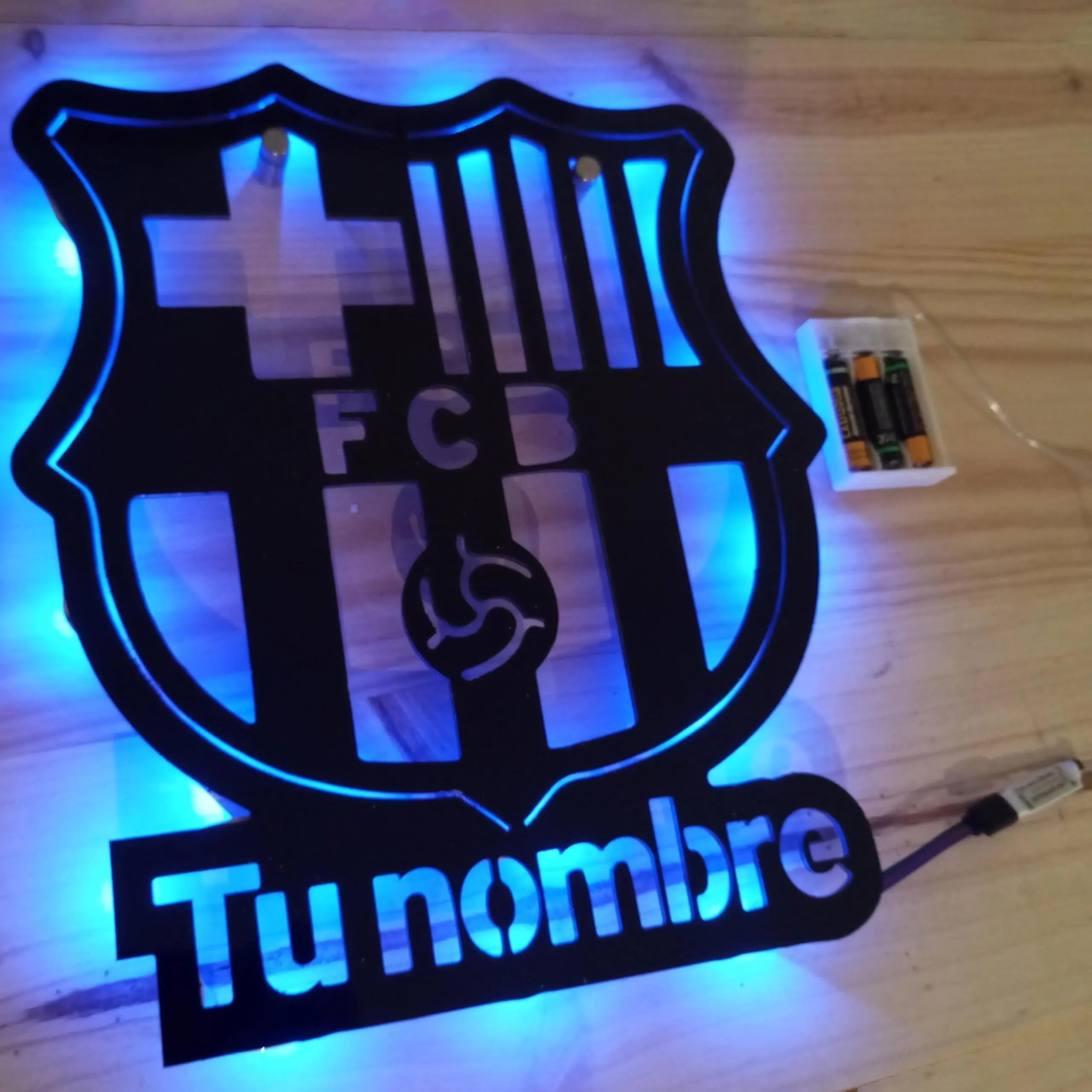 Letrero neon led escudo personalizado Barcelona regalos iluminado para colgar en la pared habitación de fútbol