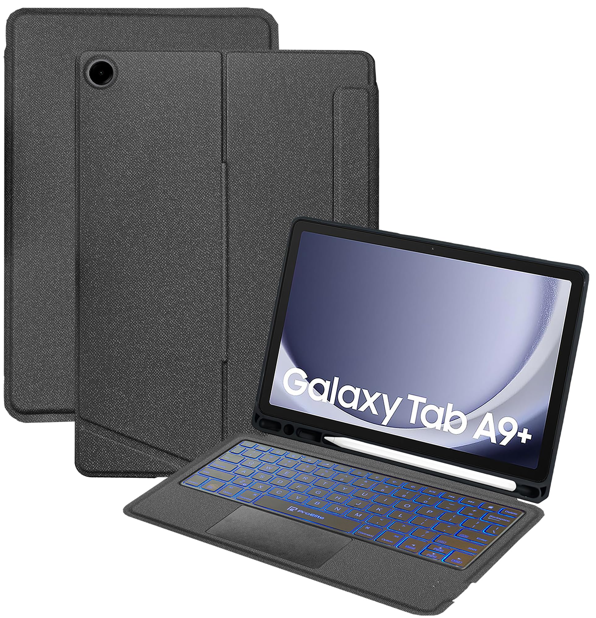ProElite Wireless Bluetooth TouchPad Keyboard Case for Samsung Galaxy Tab A9 Plus 11 inch, Magnetic Detachable Wireless Bluetooth TouchPad Keyboard Built-in 7-Colors Backlit with S Pen Holder, Black (B0CS6LWTCW) Amazon Price History, Amazon Price Tracker