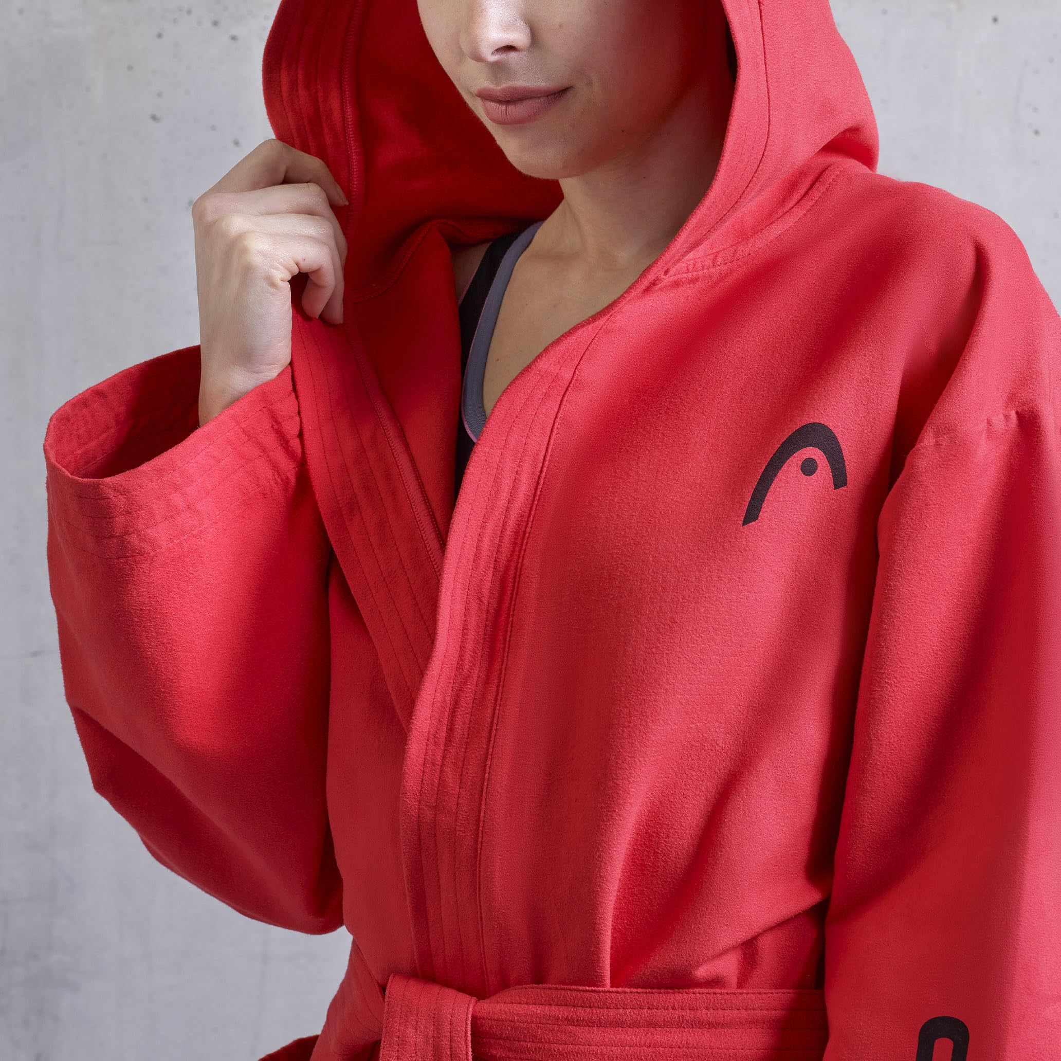 Osama Home HEAD Active - Accappatoio Uomo e Donna con Cappuccio e Tasche, Accappatoio Microfibra Leggero a Rapida Asciugatura - Accappatoio Donna e Uomo Morbido, Assorbente e Salvaspazio